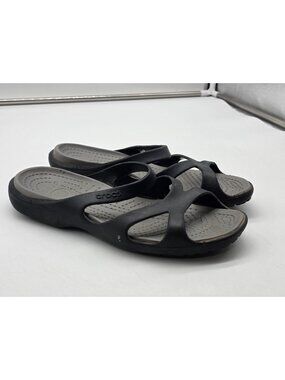 Crocs Sandals Womens Size 9 Black Strappy Slide Lightweight Comfort Shoes